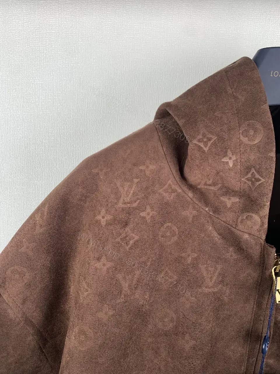 View 2 of Brown Monogram Windbreaker: Cozy Modern Luxury Jacket