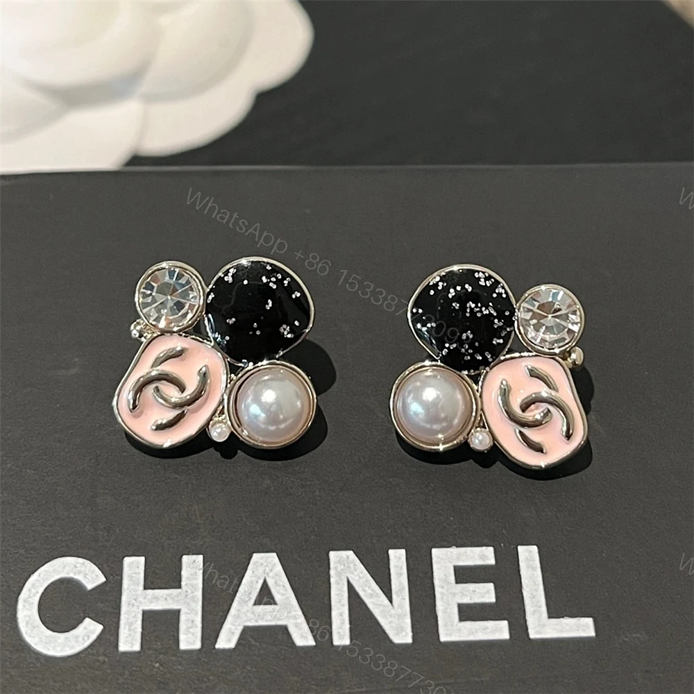 View 2 of Chanel Resin Pearl And Sparkling Crystal Silver Earrings ABG633 B22459 U4652