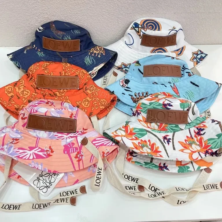 View 6 of Lightweight LOEWE Patterned Bucket Hat - Signature Patch, Breathable Style