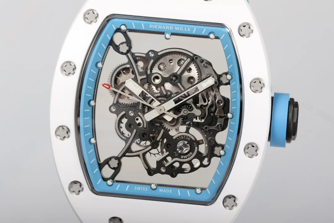 View 2 of Richard Mille RM055 Black Ceramic RMUL2 Movement White Shock Absorber Edition RM055-BC-RMUL2-WHITE-SHOCK