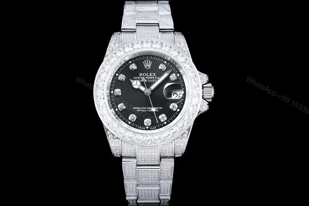 Rolex Full Iced Diamond Case Bracelet Luxury Watch 42mm Ultimate Edition RG-ROLEX-FULL-ICED-DIAMOND-904-42 — view 1