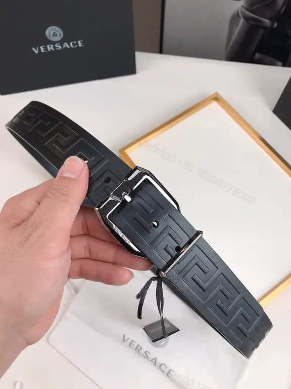 View 7 of Greek-Key Leather Belt â€” Luxurious, All-Season Style
