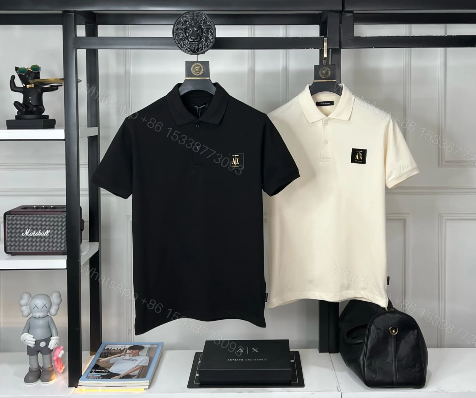 Armani Very Premium Nylon Polo White Black First Copy | AAA+ Replica — view 1
