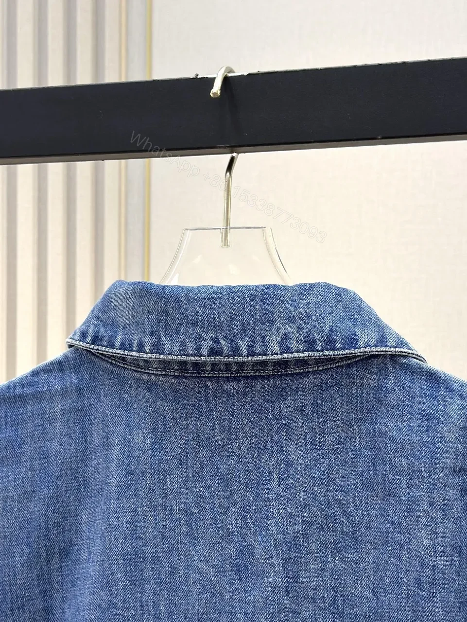 View 5 of Denim Utility Jacket with Dior-Inspired Pocket Detail