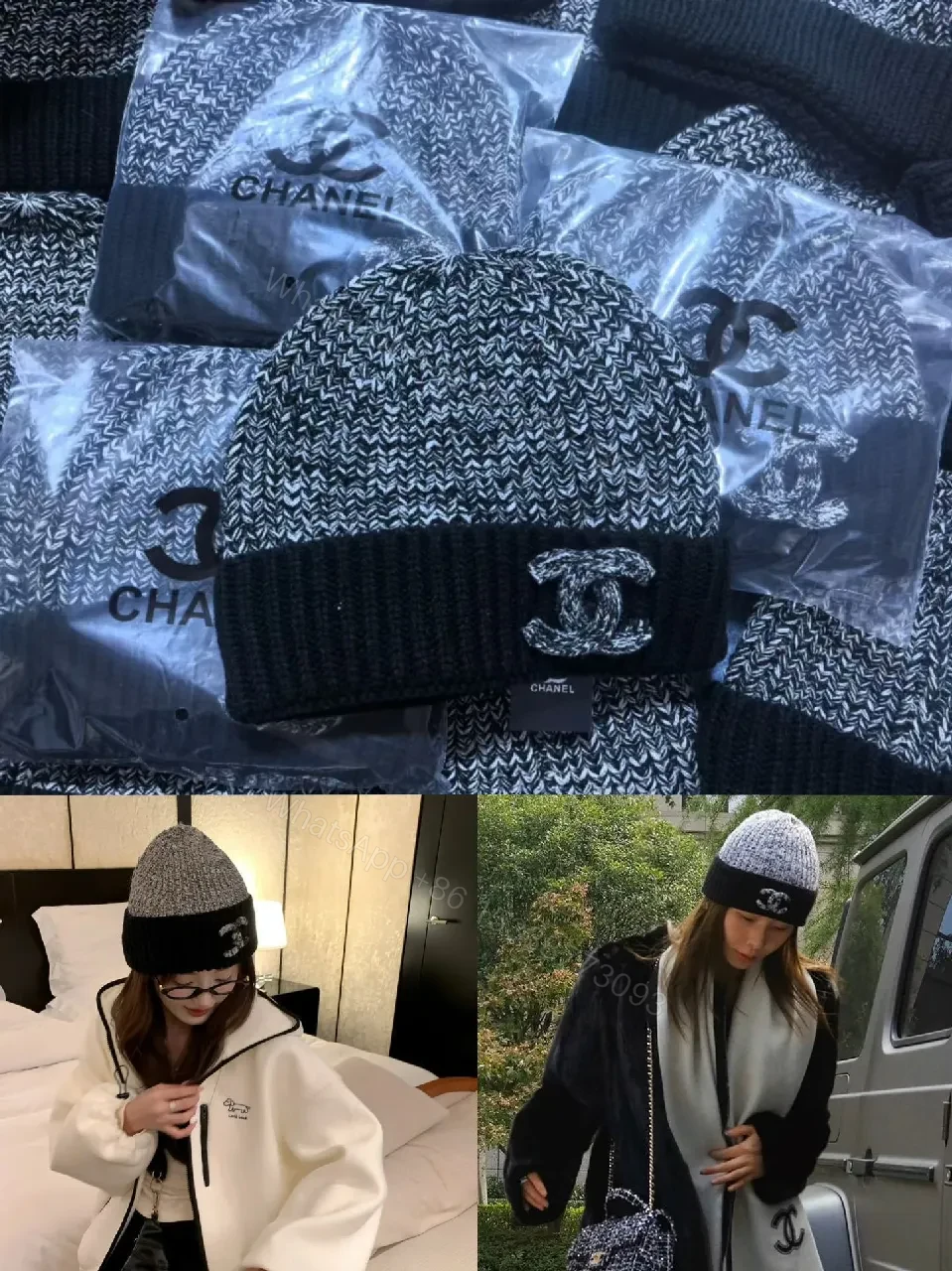 Bold Knit Beanie with Logo Hardware - Luxury Casual Style — view 1