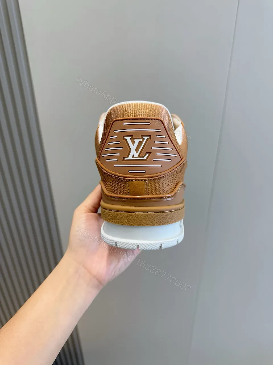 View 7 of Brown Textured Leather Sneakers - Luxe Casual Comfort