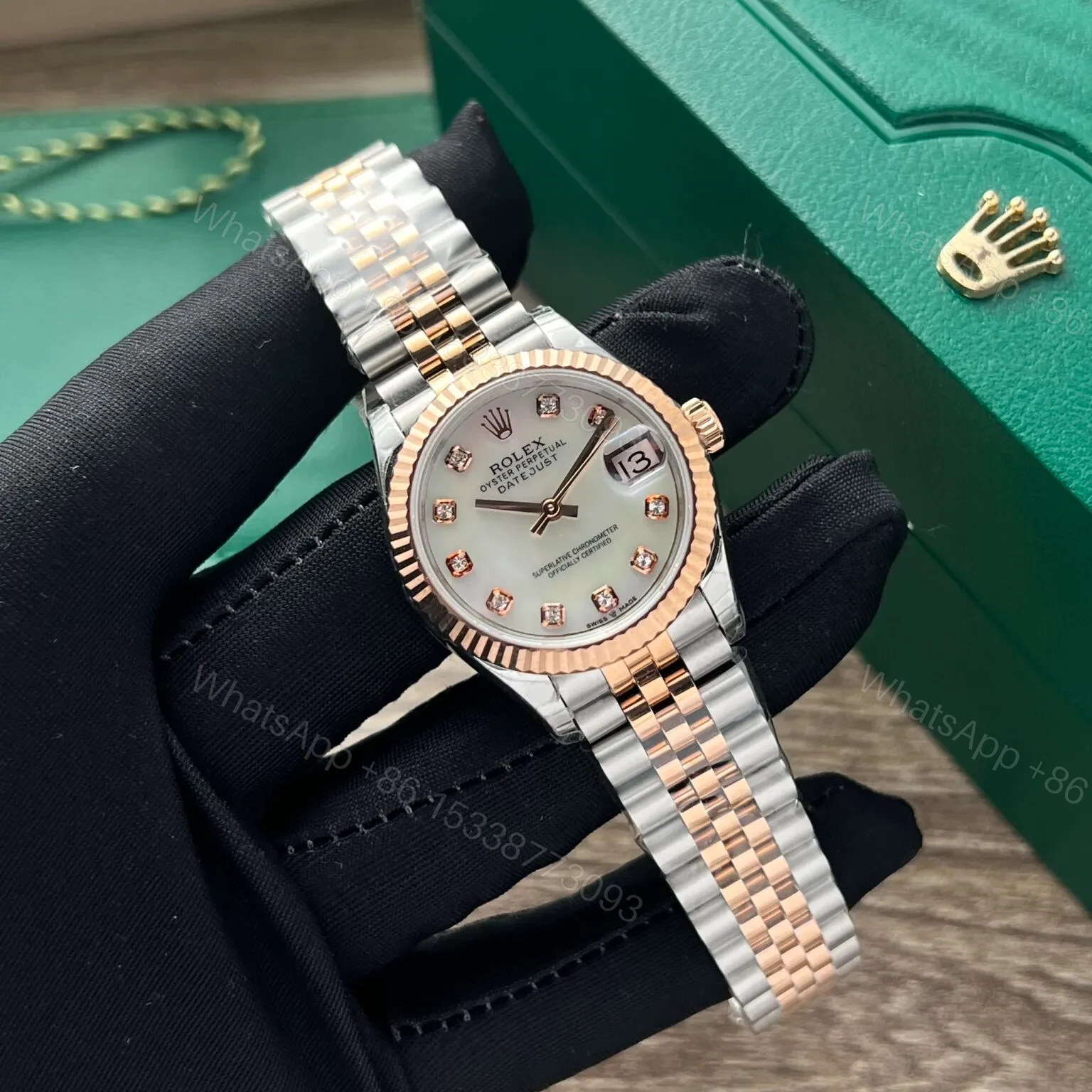 View 3 of Rolex Datejust Mother of Pearl Diamond Dial 126201-0021 36 mm