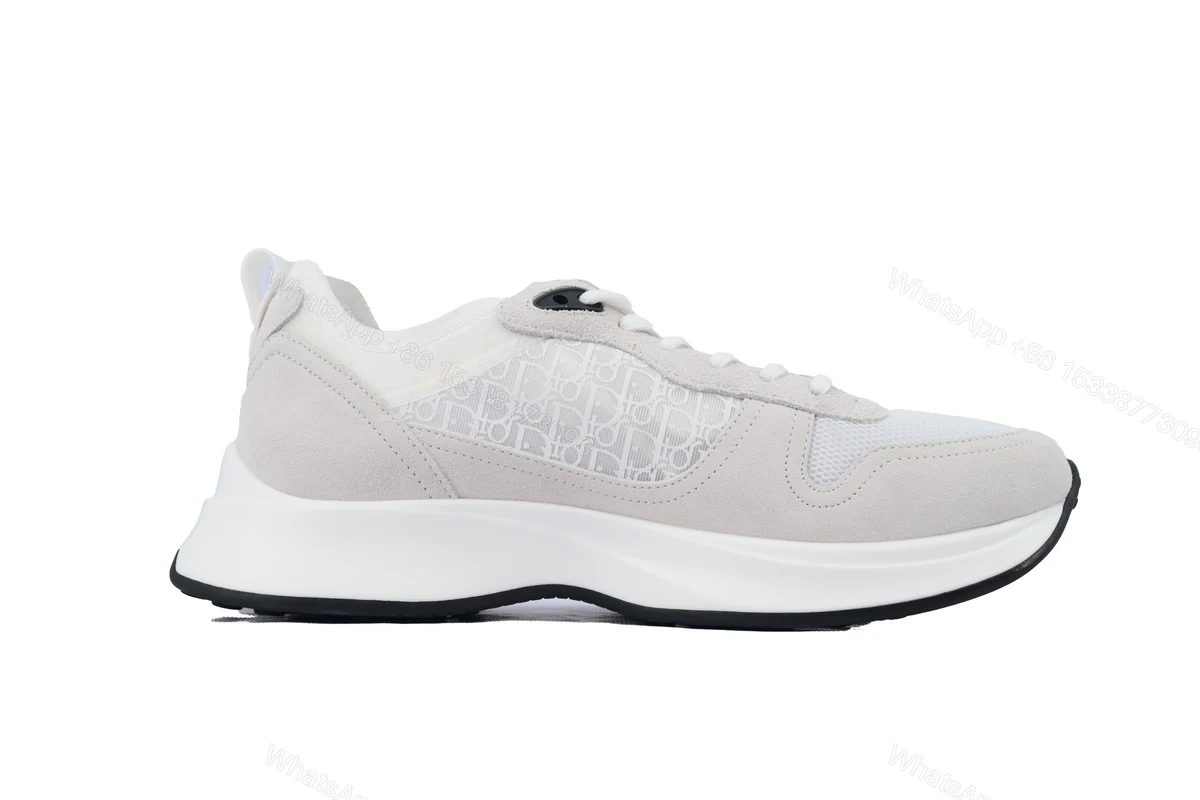 View 6 of Dior B25 Runner White Oblique Suede 3SN259YTR_H069