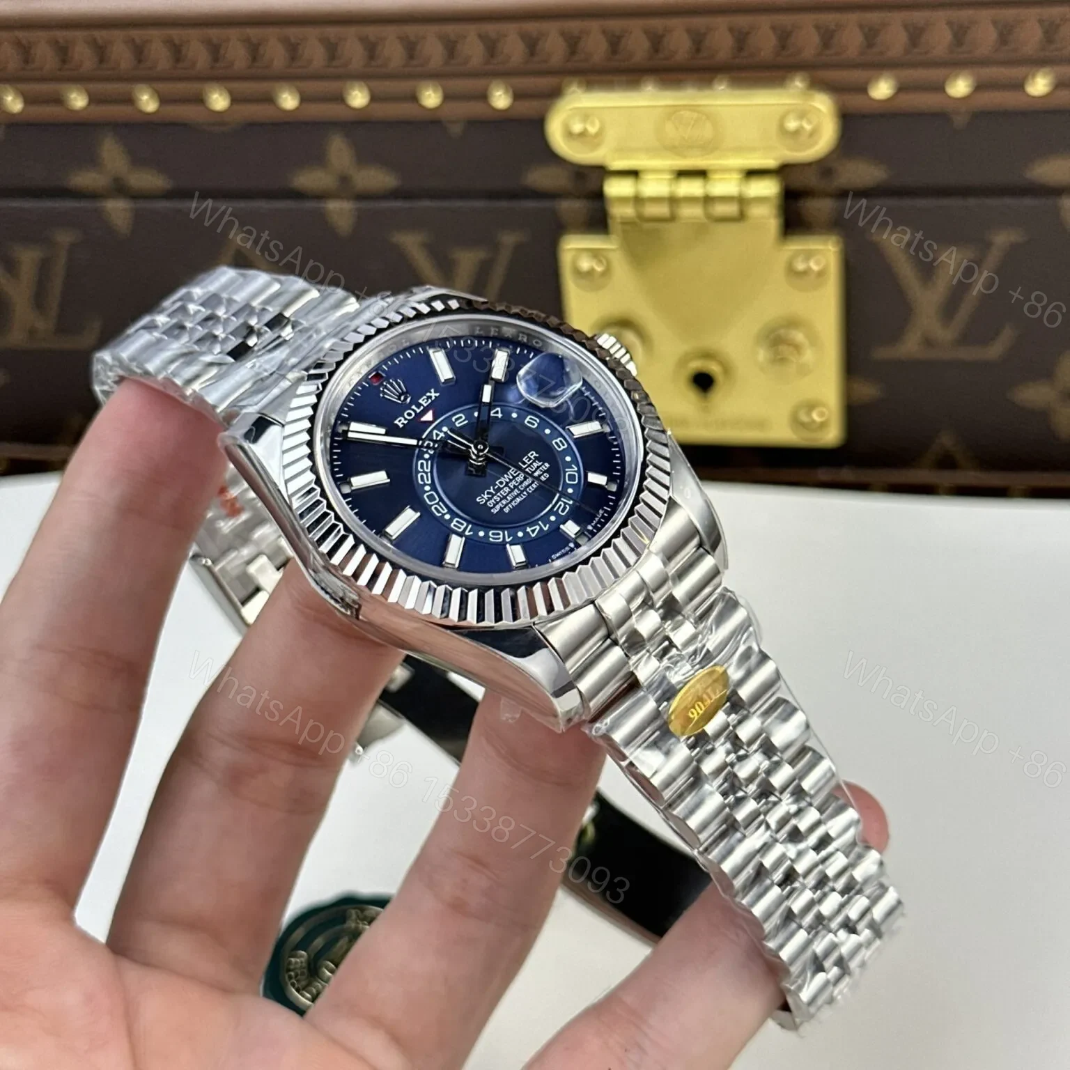 View 3 of Superclone Rolex Sky-Dweller Bright blue Dial 336934 Jubilee