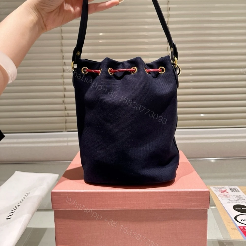 View 3 of MIUMIU GABARDINE POUCH INDIGO AND AMARANTH 21CM 5NR038 2IA7 F04GM