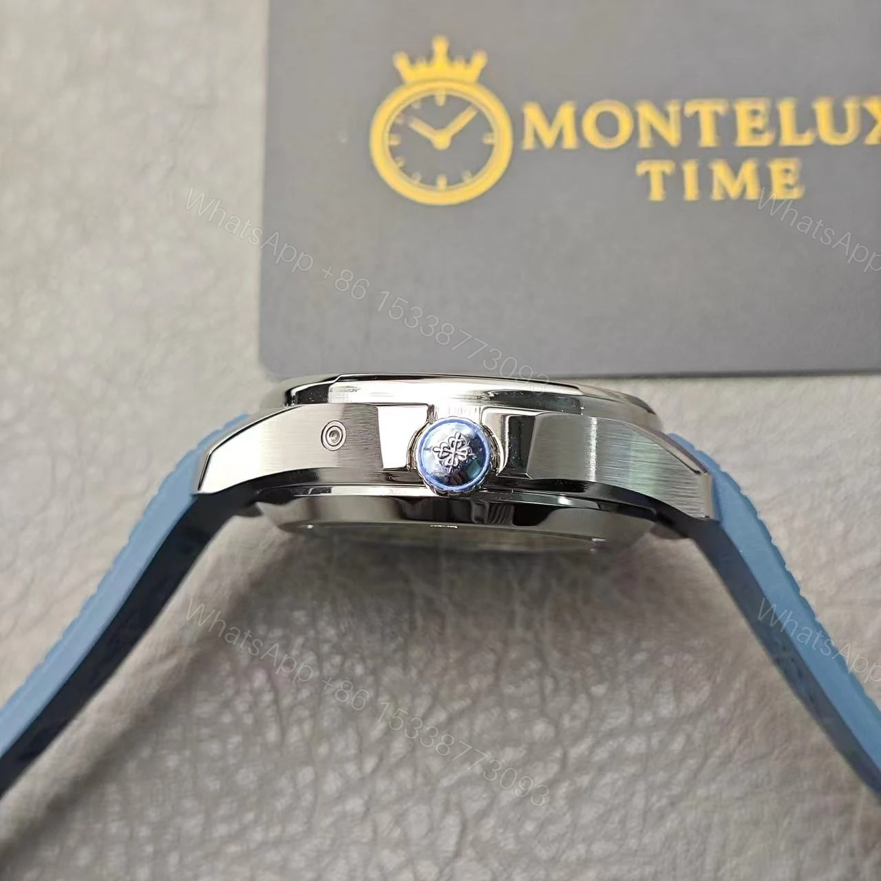View 7 of Replica Clone Denim Blue Patek Philippe Aquanaut 2024 Model