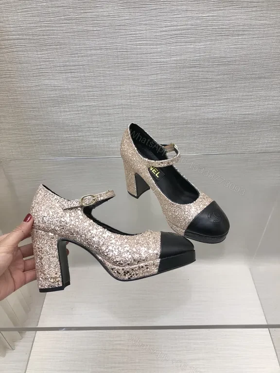 View 8 of Champagne Glitter Mary Janes: Luxe Comfort Flats