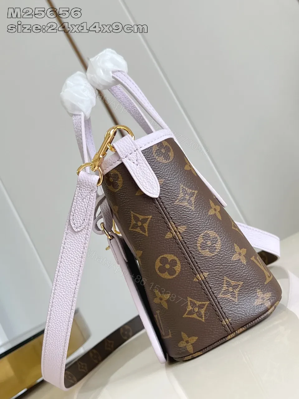 View 6 of Soft-Pink Monogram Mini Bag: Structured Luxe Carryall