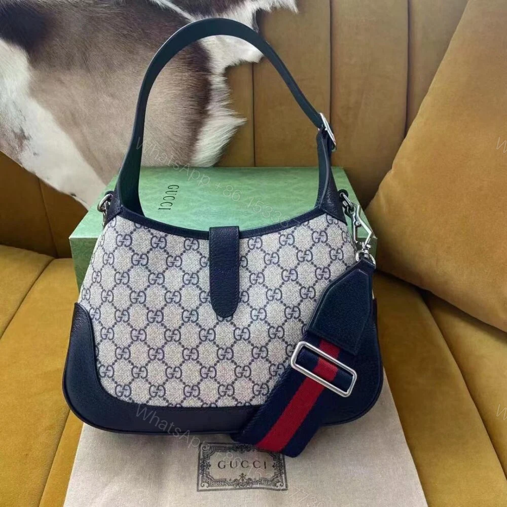 View 7 of Gucci Jackie 1961 Small Shoulder Bag Beige And Blue 28Cm