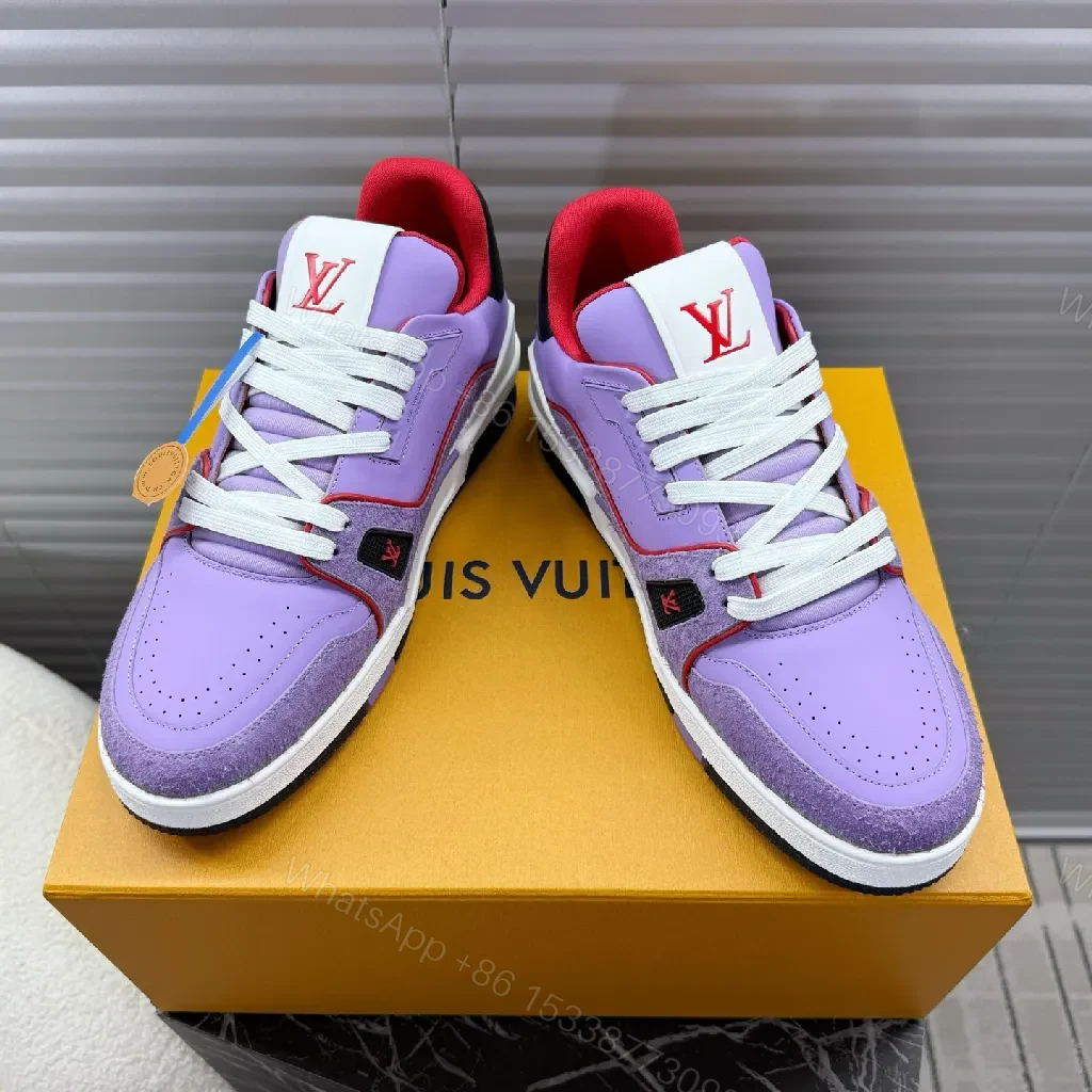 View 8 of Lilac Leather-Suede Luxe Sneaker: Premium Streetwear Comfort
