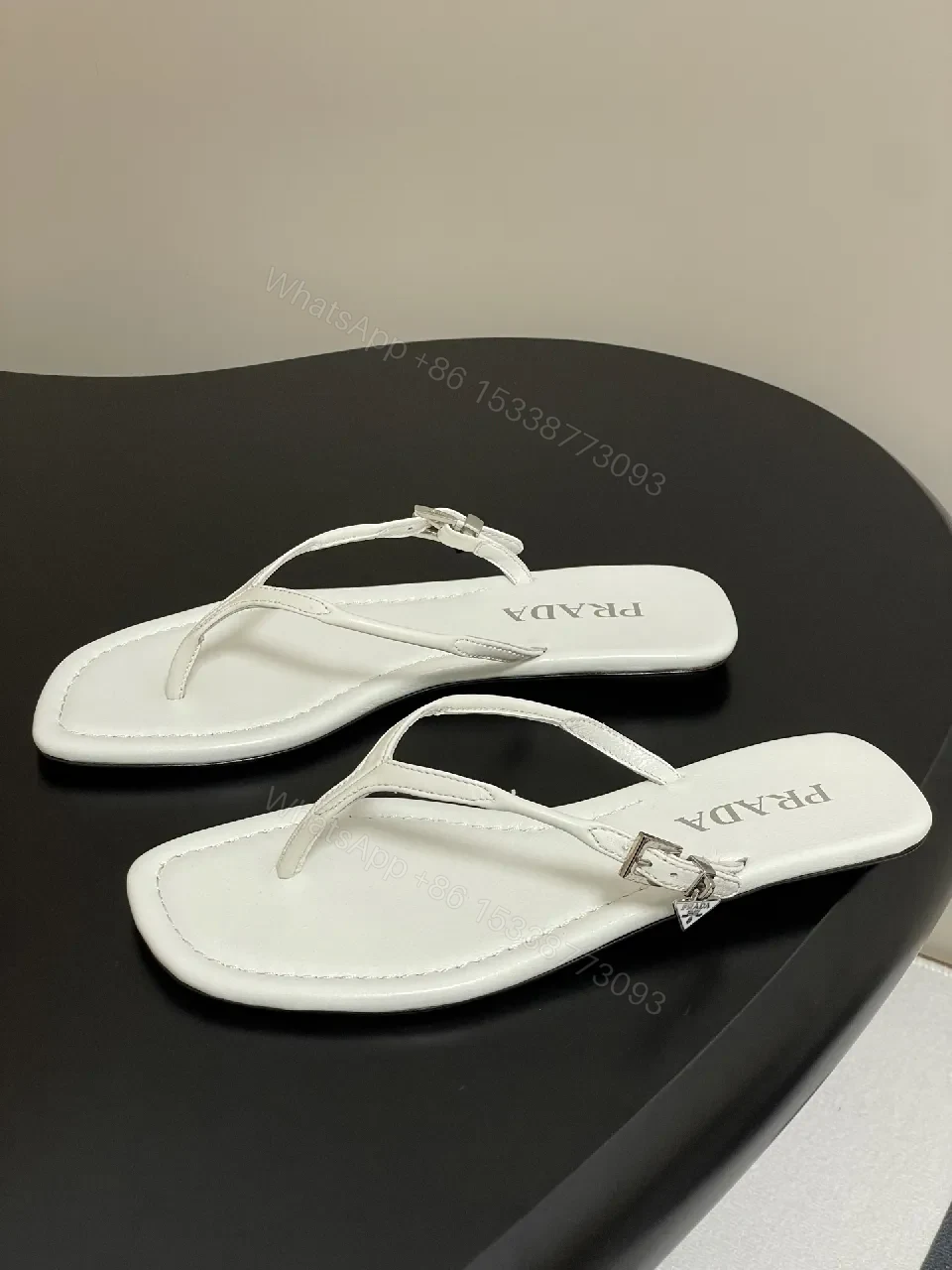 View 5 of Minimalist White Leather Sandals with Delicate Straps — All-Day Comfort