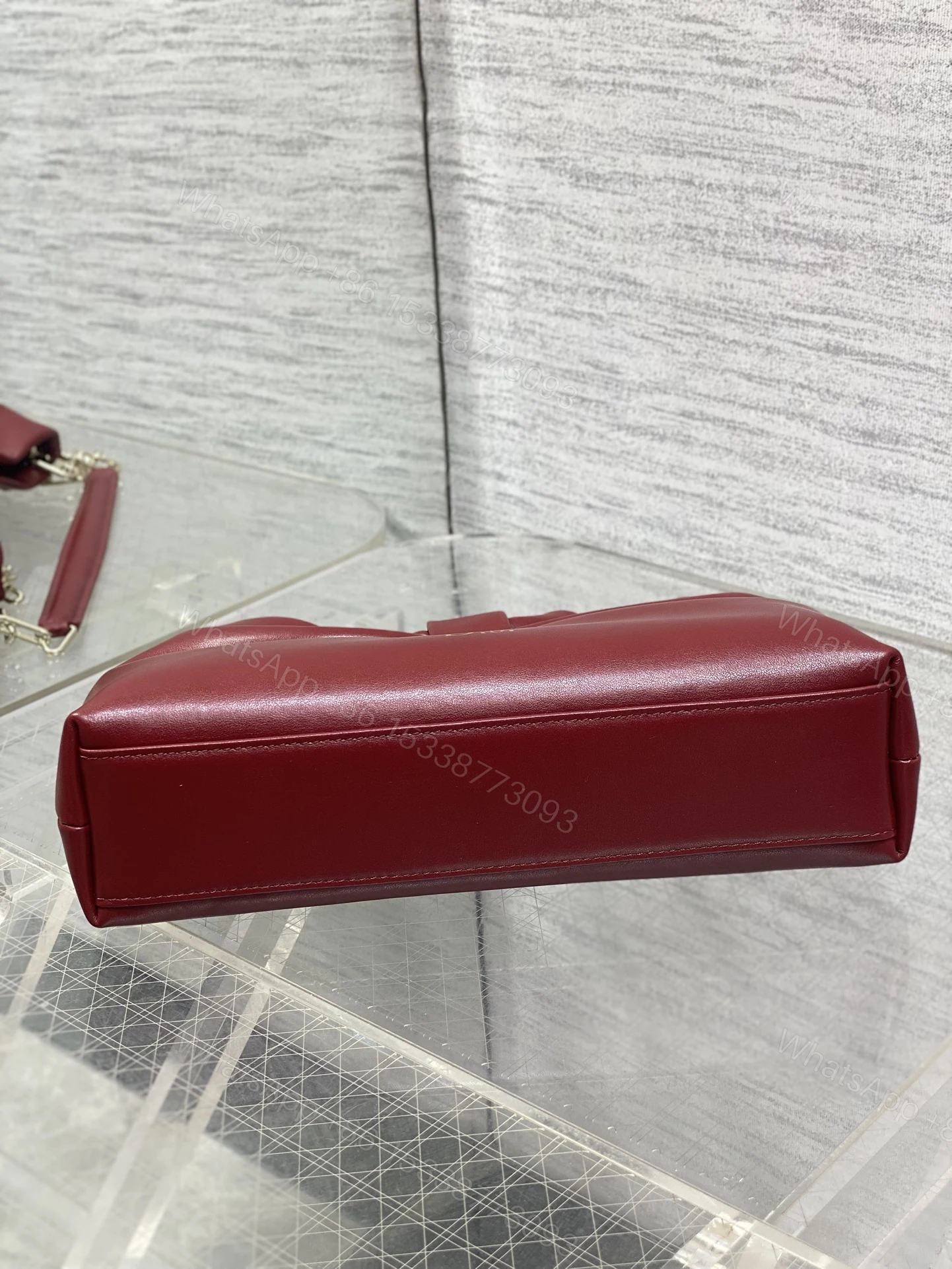 View 7 of Dior Bow Bag Small Burgundy