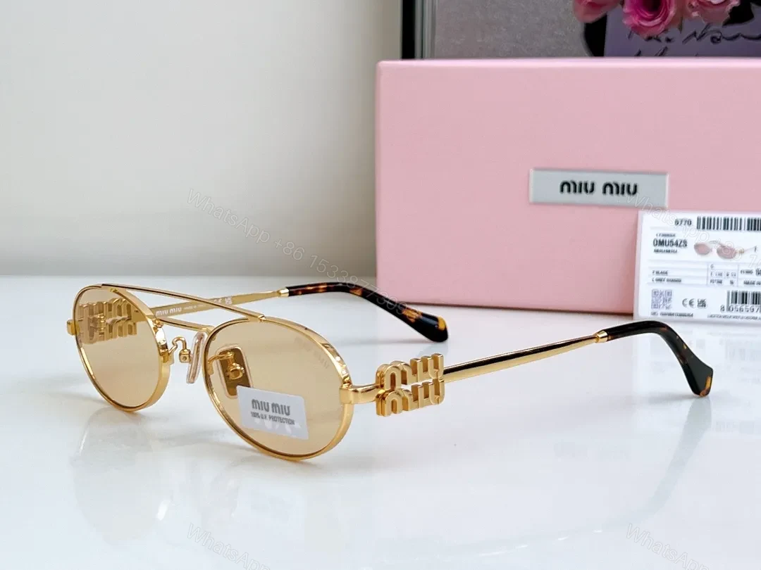 Gold-Tone Round Sunglasses with Logo Detailing, Signature Glam, Luxury Everyday — view 1