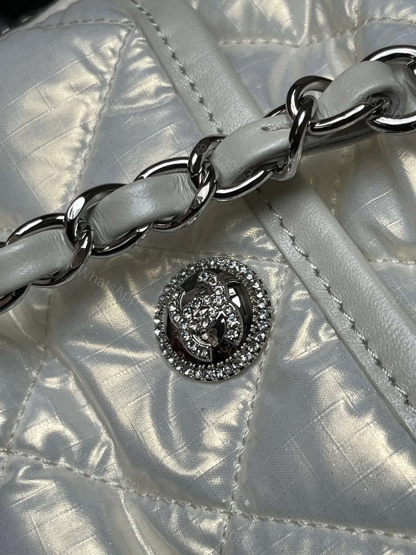 View 2 of CHANEL CC LARGE 35 BOWLING BAG IN WHITE CALFSKIN