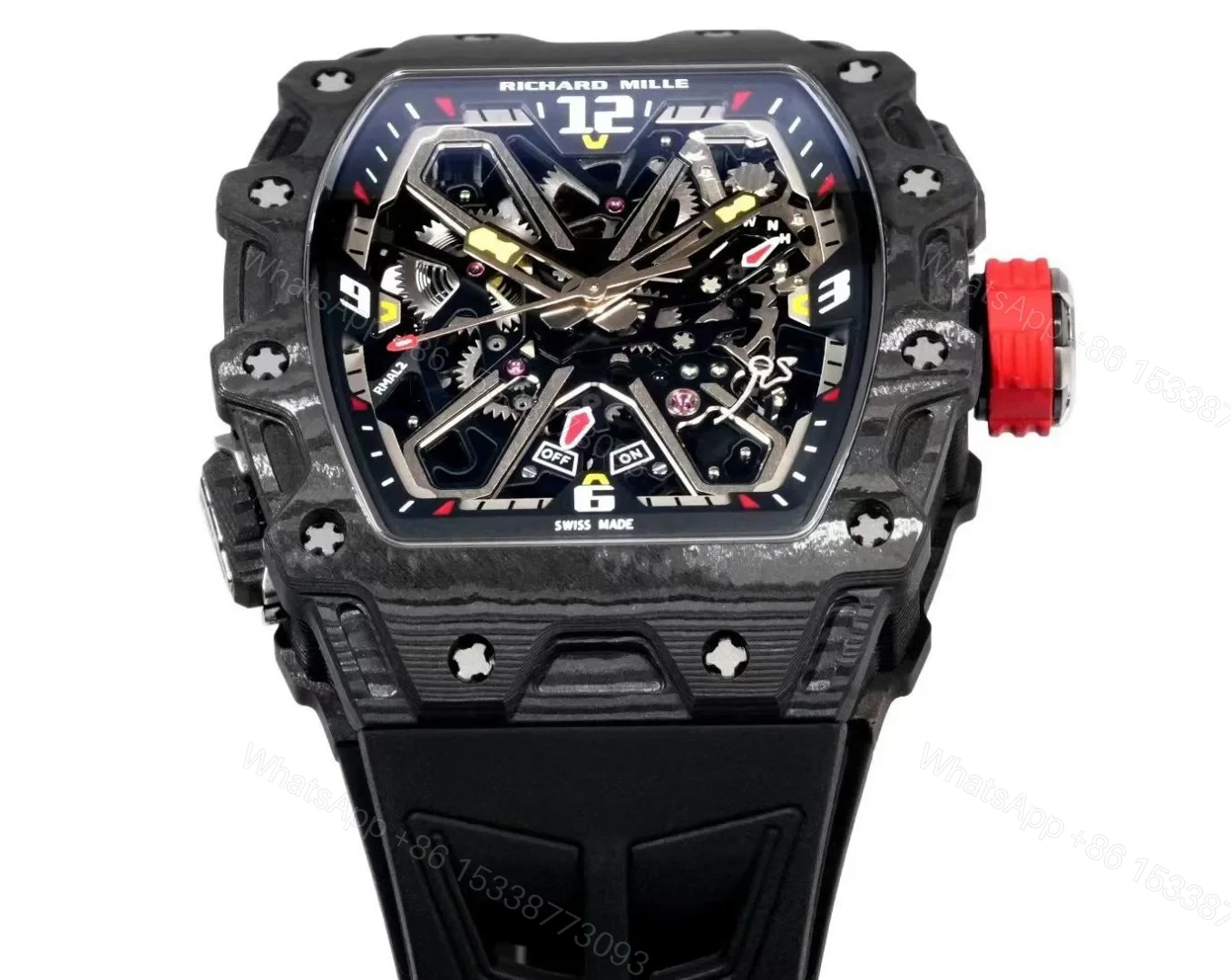 View 5 of Richard Mille RM35-03 Automatic Skeleton Watch Quartz Carbon NTPT Carbon TPT Fiber Case 13.5MM Integrated Movement Premium Edition RM35-03-QCF-AUT-35