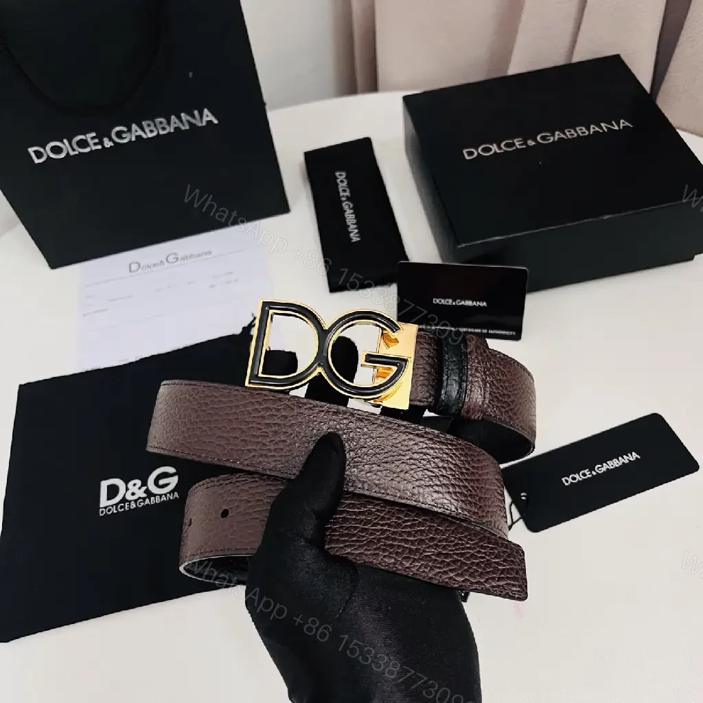 View 7 of Pebbled Black Leather Luxury Belt with Double-G G Buckle