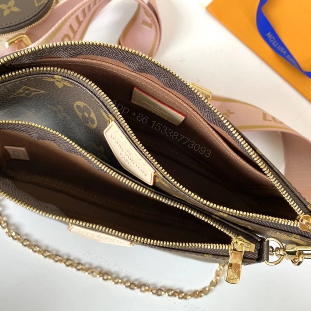 View 4 of Louis Vuitton Multi Pochette Accessoires Monogram Light Pink 24Cm M44840
