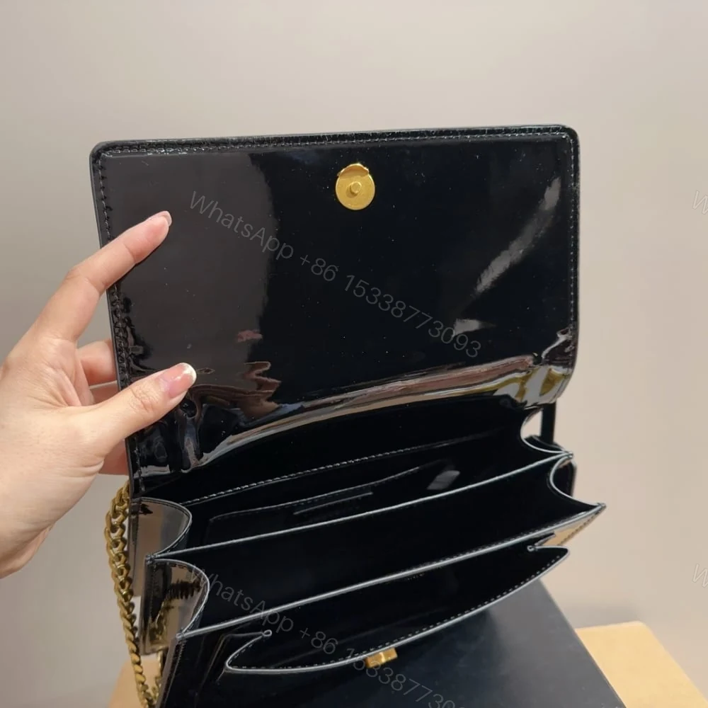 View 6 of Saint Laurent Small Sunset Chain Bag Black 23Cm 533026D422W1000