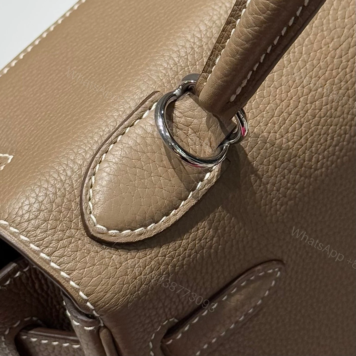 View 6 of HERMES KELLY 28 IN ETOUPE TOGO SILVER HARDWARE