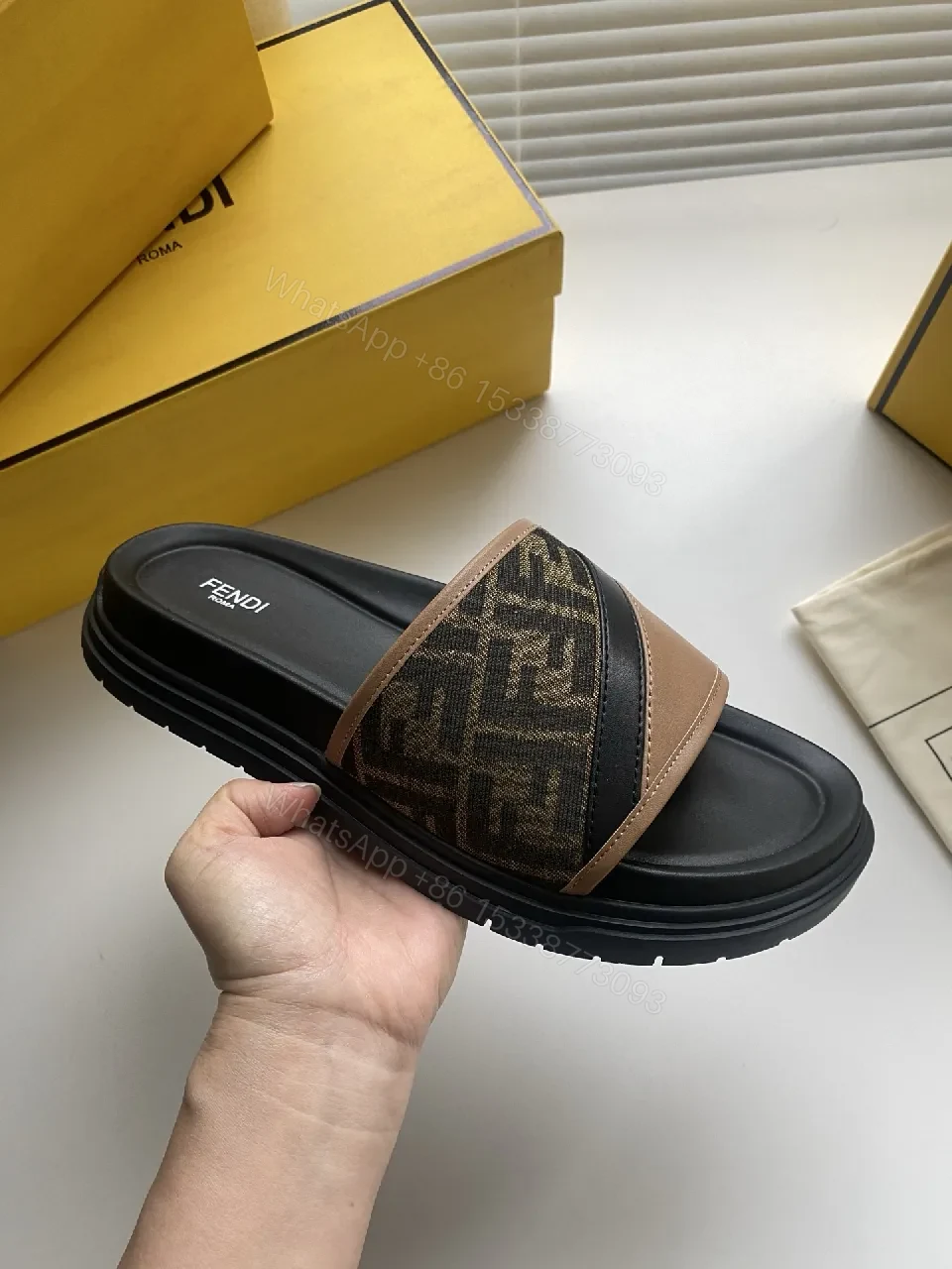 View 6 of Monogram Canvas Slide Sandals: Modern Comfort & Luxe Detailing