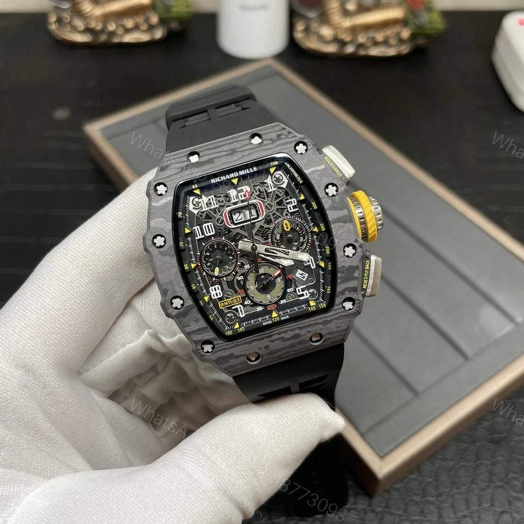 View 6 of Replica Richard Mille RM 11-03 Skeleton Dial Carbon Fiber Case Swiss Movement