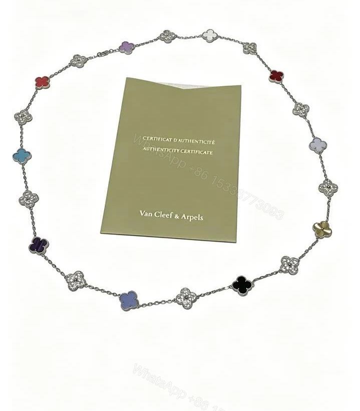 View 5 of Van Cleef Replica Vintage Alhambra 20-Motif Long Necklace