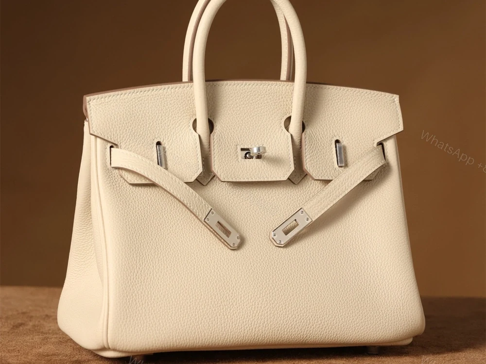 View 2 of 高仿HermesBirkin25柏金包獨家渠道奶昔白銀扣