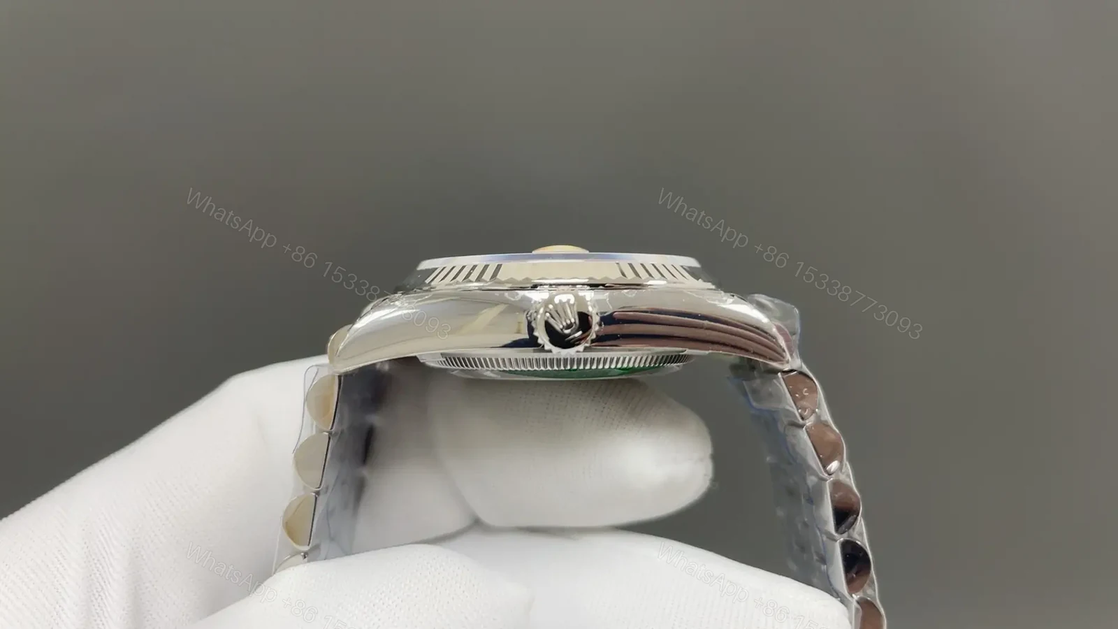 View 4 of Rolex Datejust 36 126234 Pink Roman Diamond Dial Fluted Bezel Jubilee Bracelet Watch 126234-0031