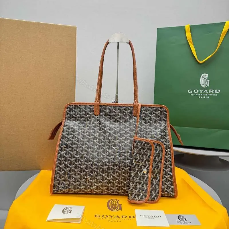 Structured Pattern Carry-All: Leather Trim, Monogram Style Bag — view 1