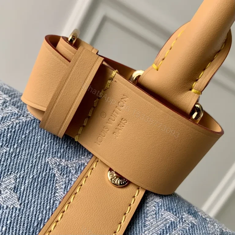View 2 of Structured Denim Monogram Weekender: Luxury Travel Carryall