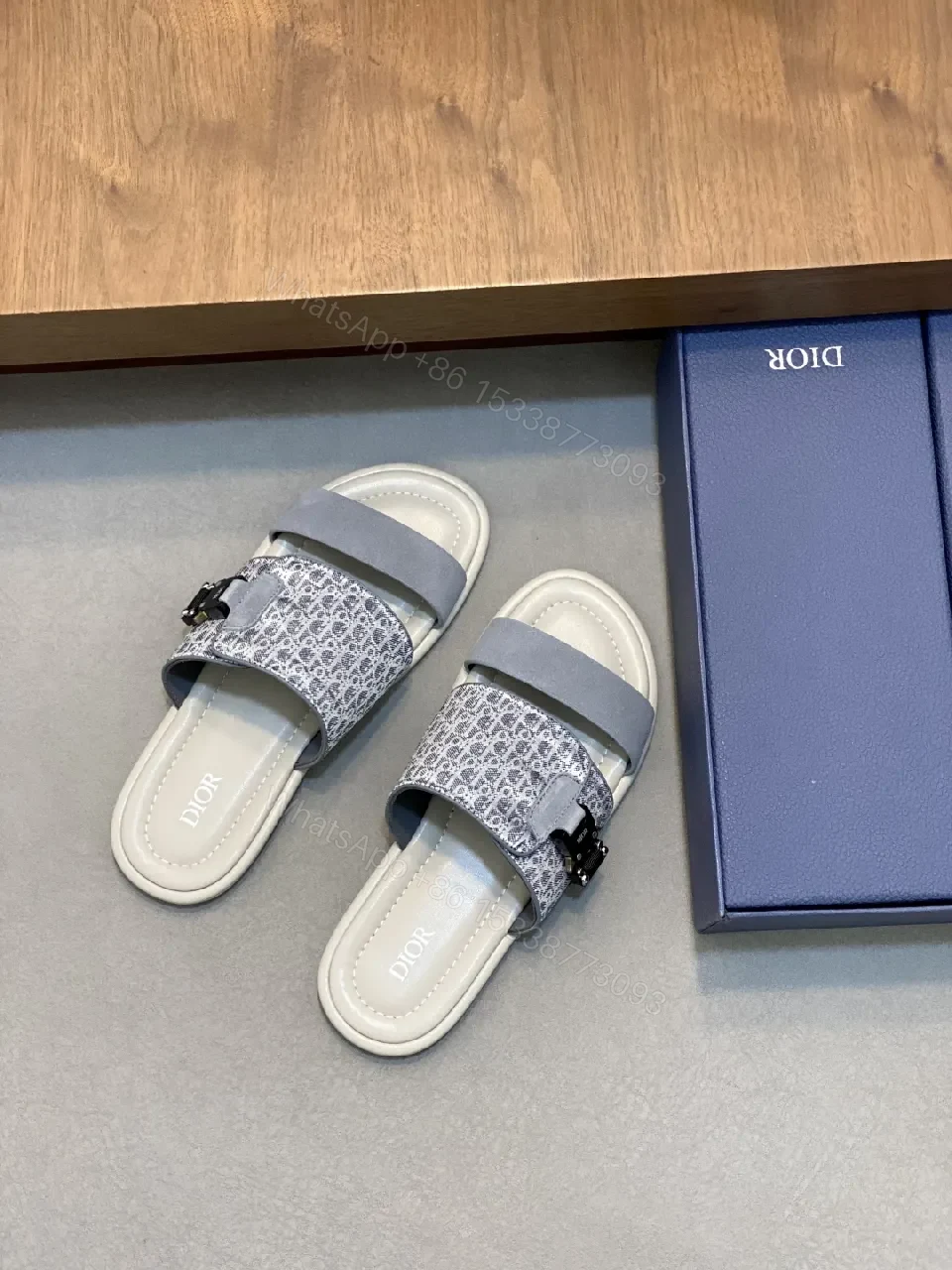 View 2 of Textured Jacquard Sandals: Suede Strap, Cushioned Comfort