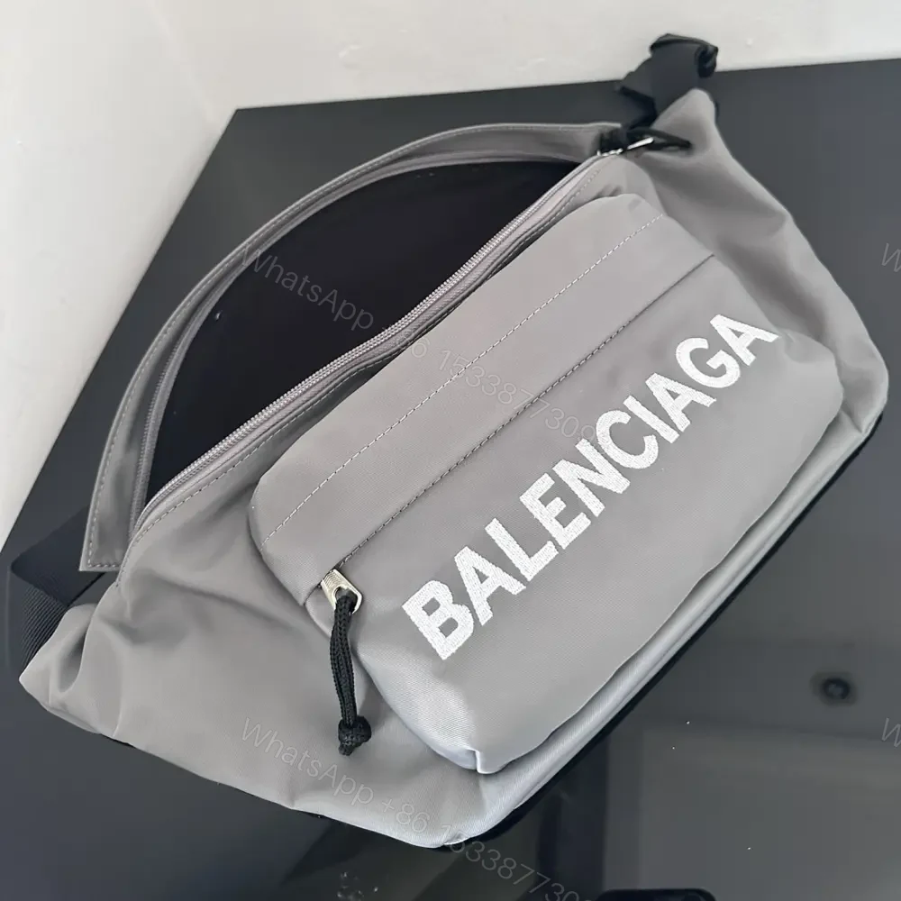 View 8 of 高仿BalenciagaWheelBeltpack系列尼龍胸包灰色