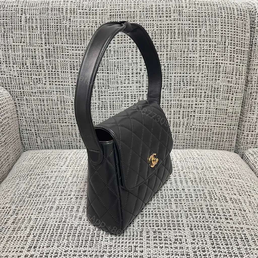 View 5 of Quilted Crossbody Bag with Gold Hardware, Leather, Luxury Style