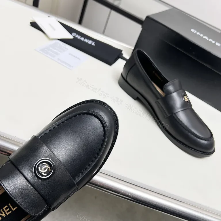 View 6 of Chic Leather Loafers - Signature Button Detail - Allâ€‘Day Comfort