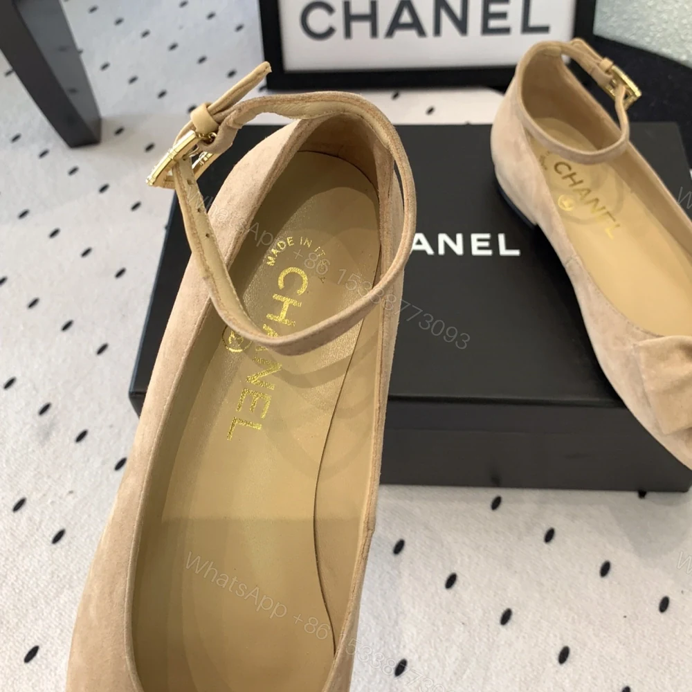 View 5 of 高仿Chanel*24K系列G46022C絲絨塔扣瑪麗珍鞋卡其免檢版