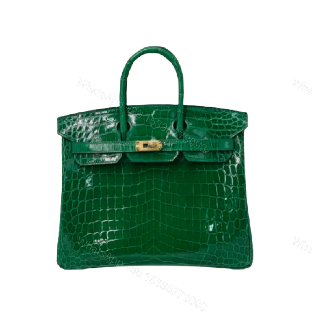 H BIRKIN 30 CROCODILE GOLD-TONED HARDWARE DARK GREEN — view 1