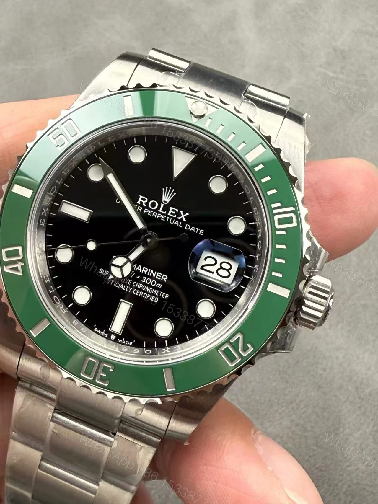 View 2 of Replica Rolex Submariner Kermit – Green/Black 2020 Edition