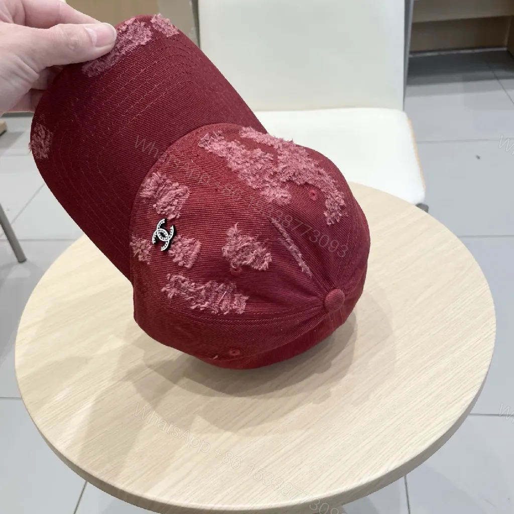 View 8 of Distressed Burgundy Cap: Luxe Texture, Subtle Logo, Everyday Wear