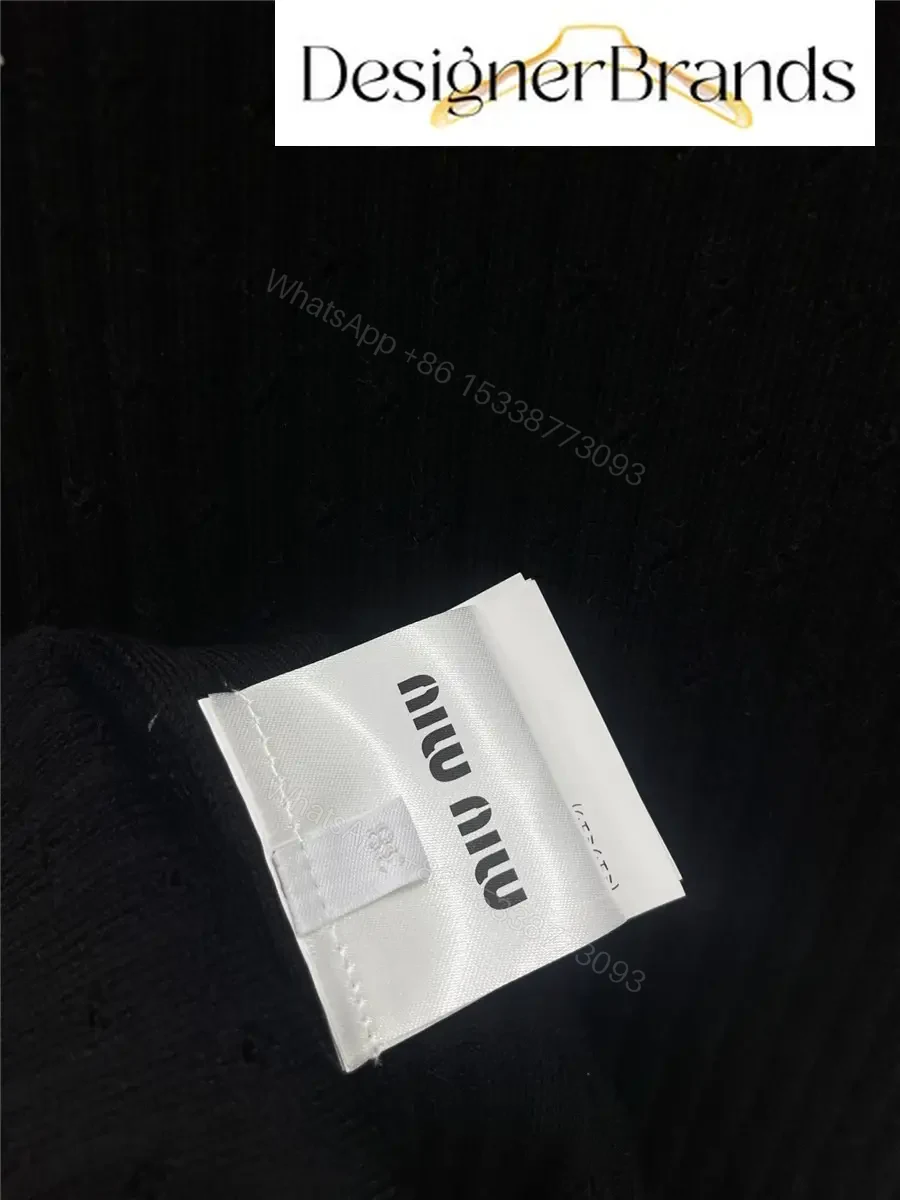 View 6 of Miu Miu Black Knitted Mini Dress with Lace Trim