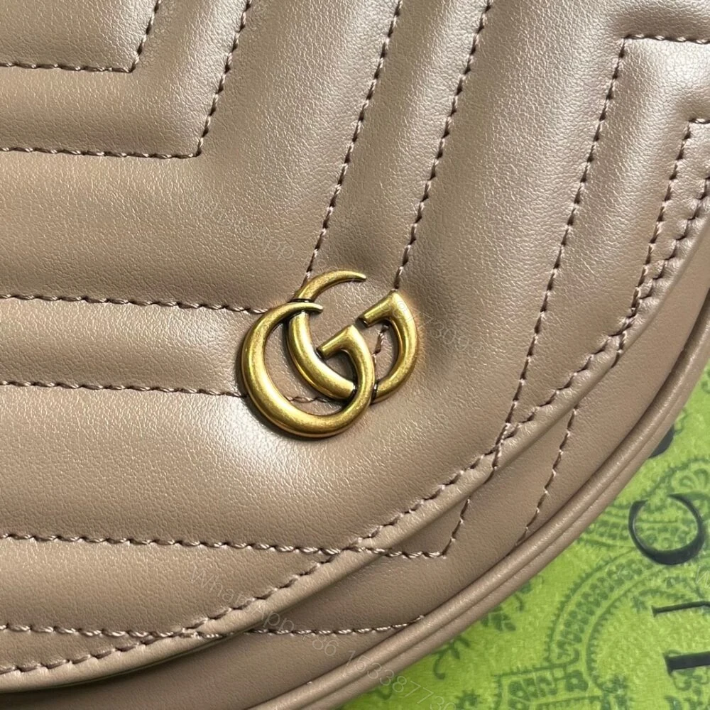 View 7 of Gucci GG Marmont Matelassé Chain Mini Bag Beige 20Cm