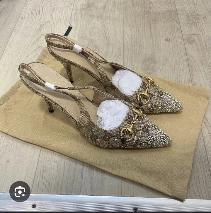 View 8 of FIRST COPY GUCCI LEATHER HEELS