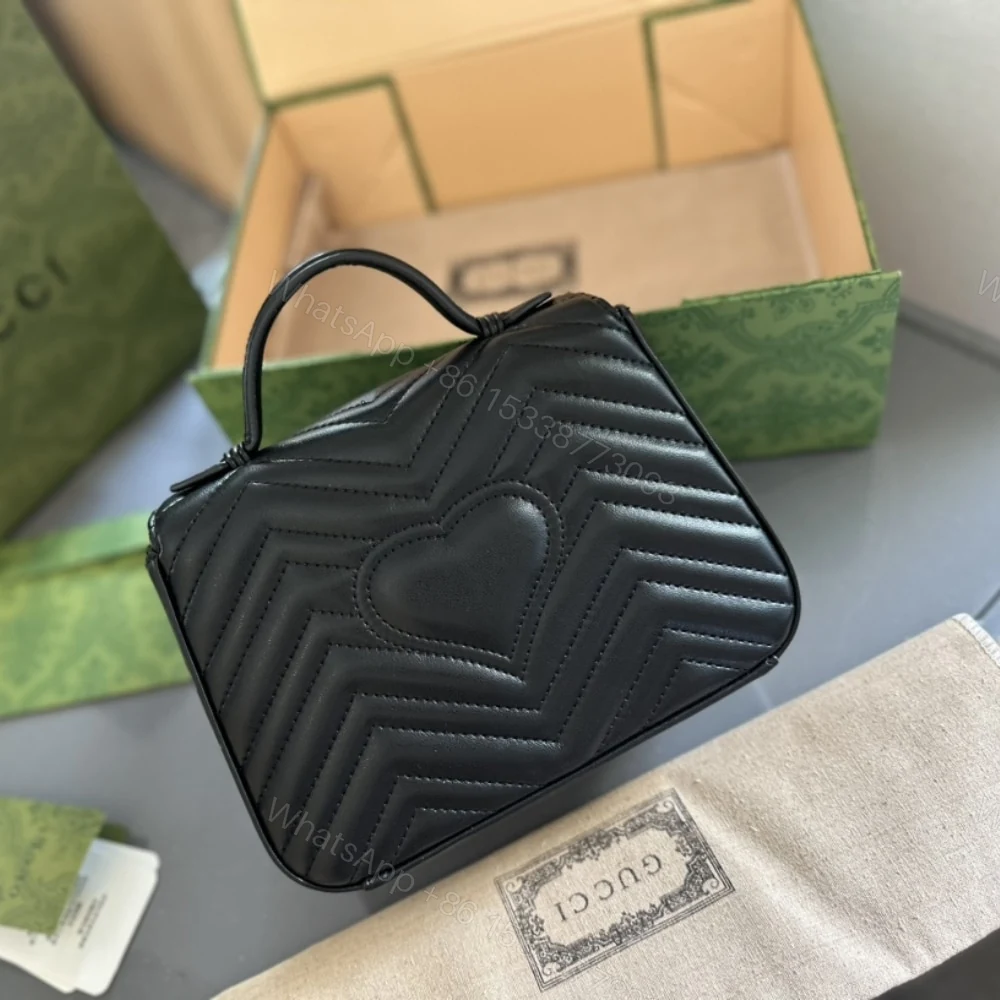 View 5 of Gucci GG Marmont Mini Top Handle Bag Black 22Cm 702563 DTDFV 1000