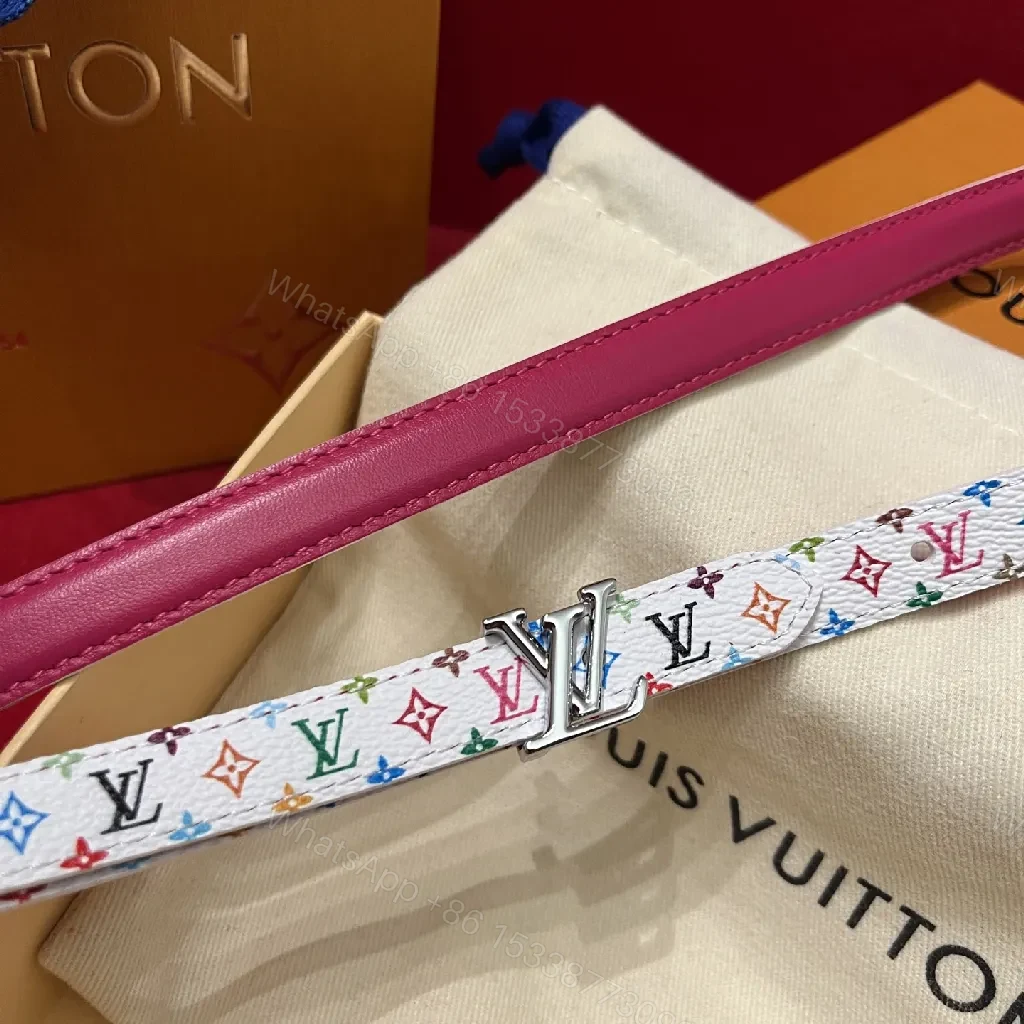 View 5 of Colorful Monogram Rainbow Belt — Luxury Coated Canvas Belt