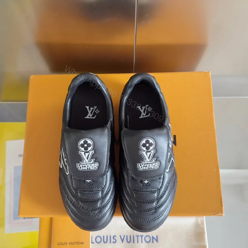 View 8 of Lux Black Leather High-Tops: Subtle LV-Inspired Comfort