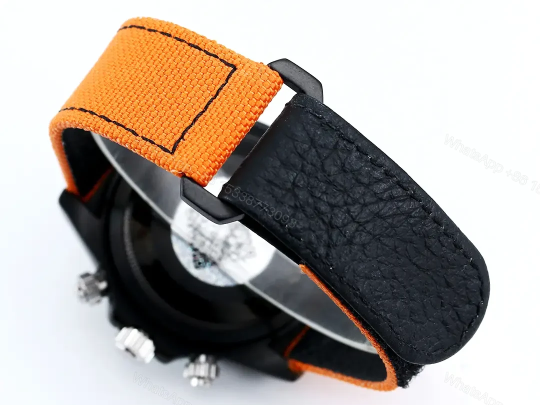 View 8 of Rolex Daytona Rainbow Skeleton Orange Strap replica 40MM Fabric Strap Edition RLX-DAY-RBW-SKL40-ORG-FAB